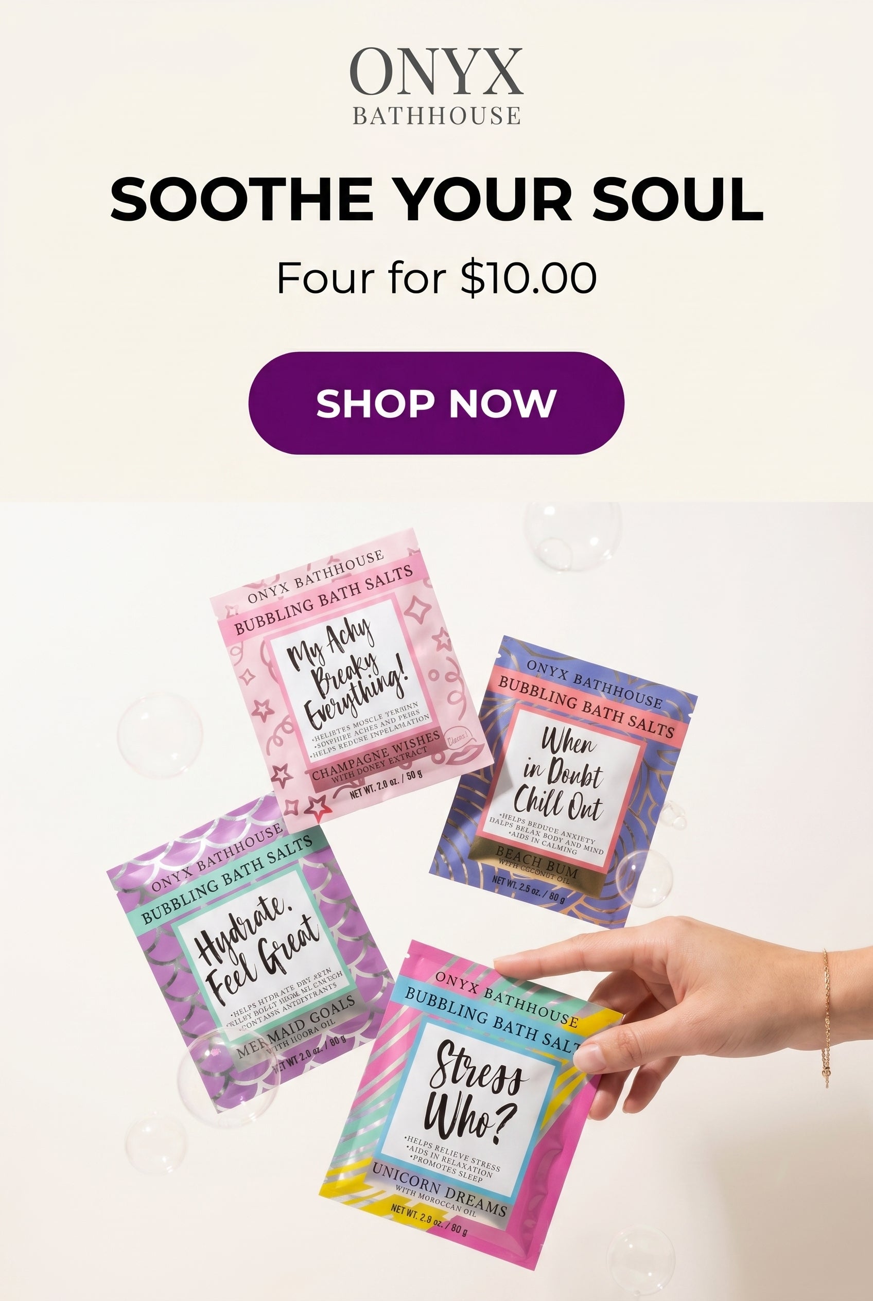 ONYX Bath Salts — Set of 4