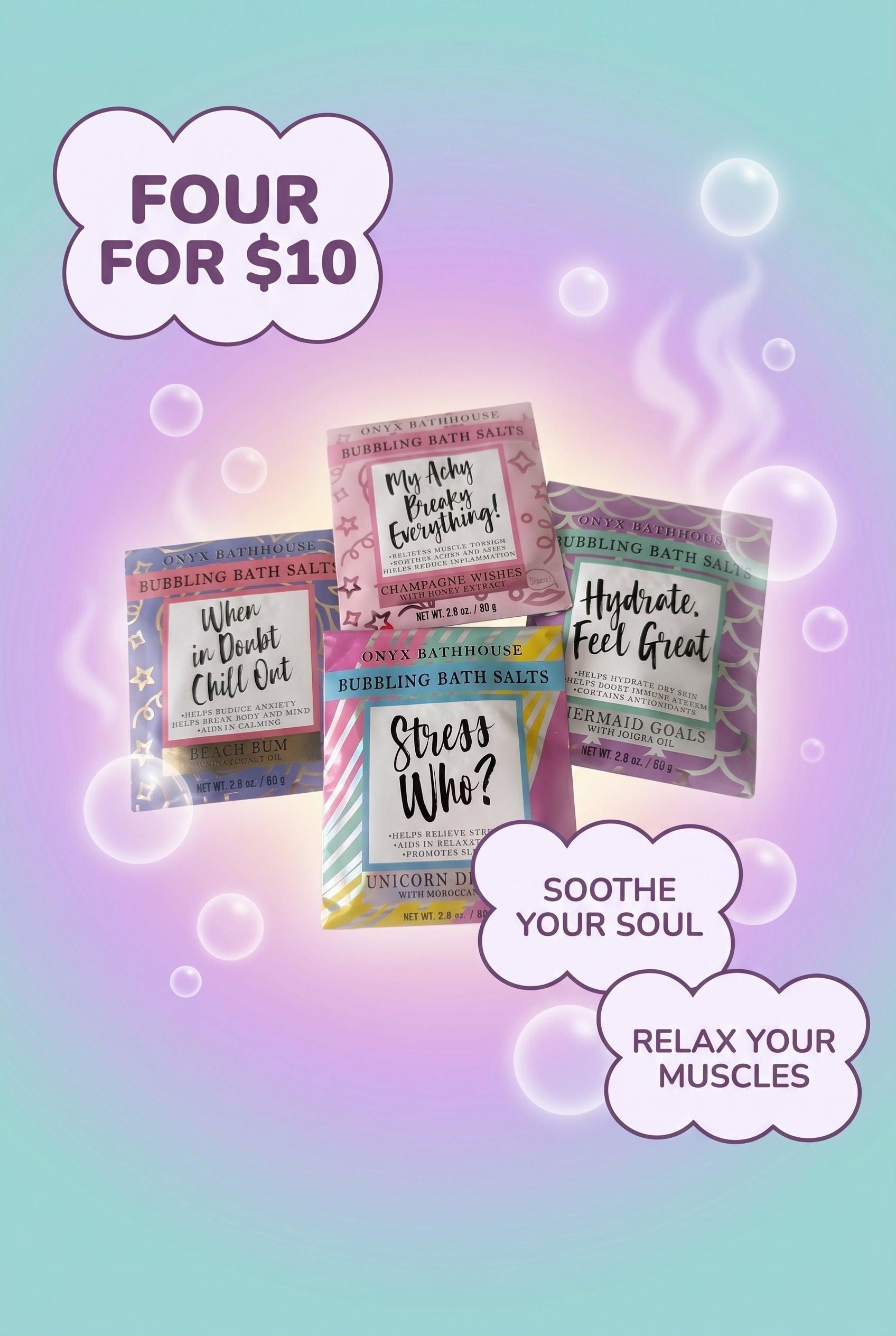ONYX Bath Salts — Set of 4