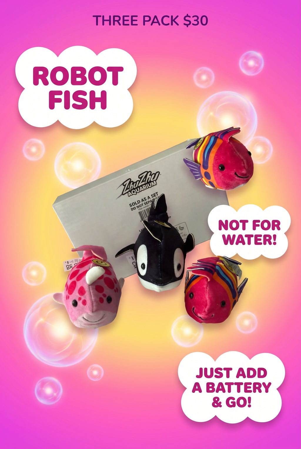 ZHU ZHU Robot Fish — Set of 3