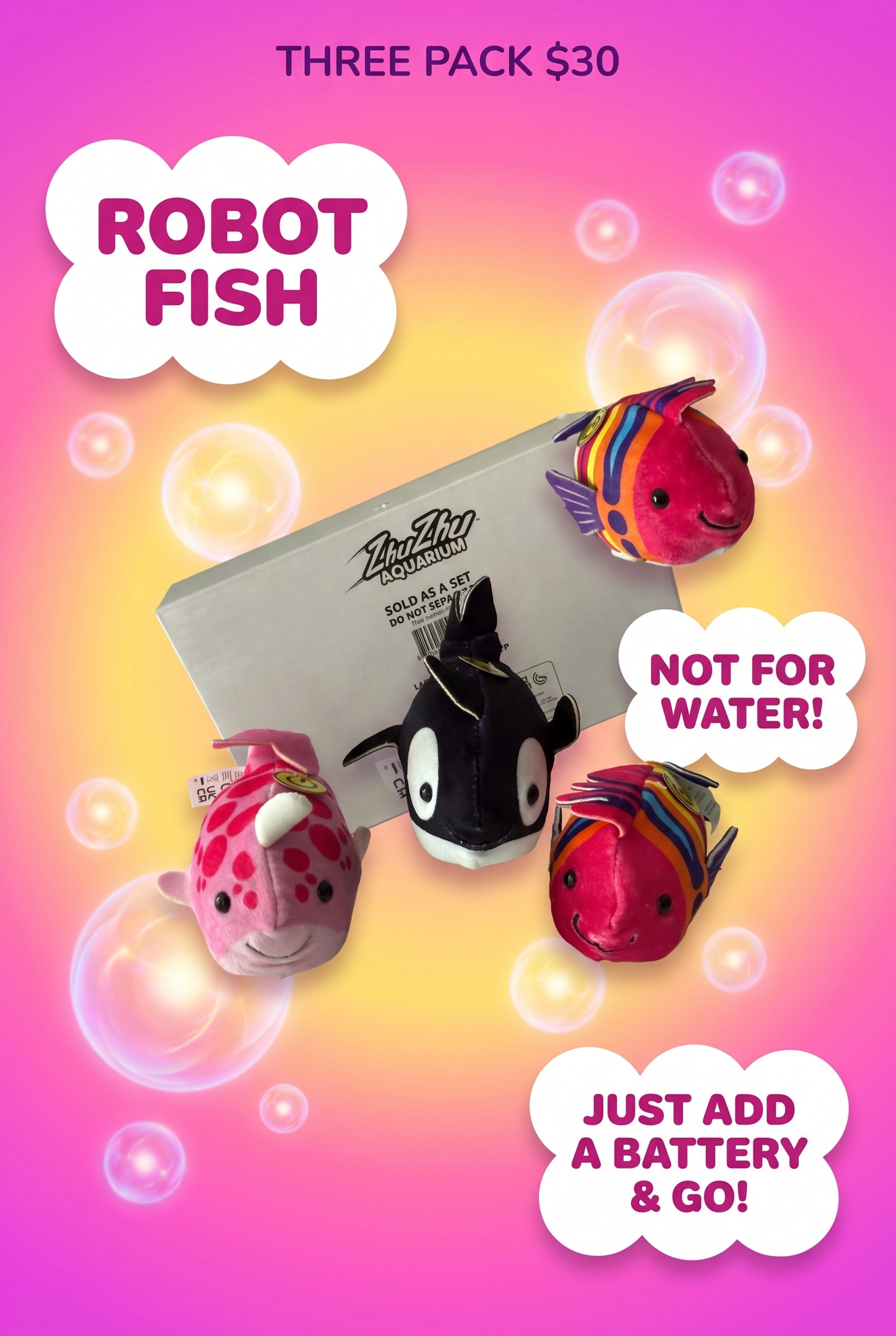 ZHU ZHU Robot Fish — Set of 3