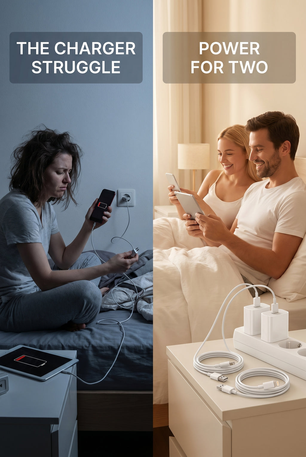 2 Pack USB - a to USB- A Charging cables