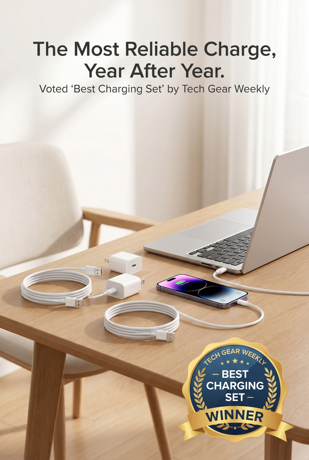 2 Pack USB - a to USB- A Charging cables